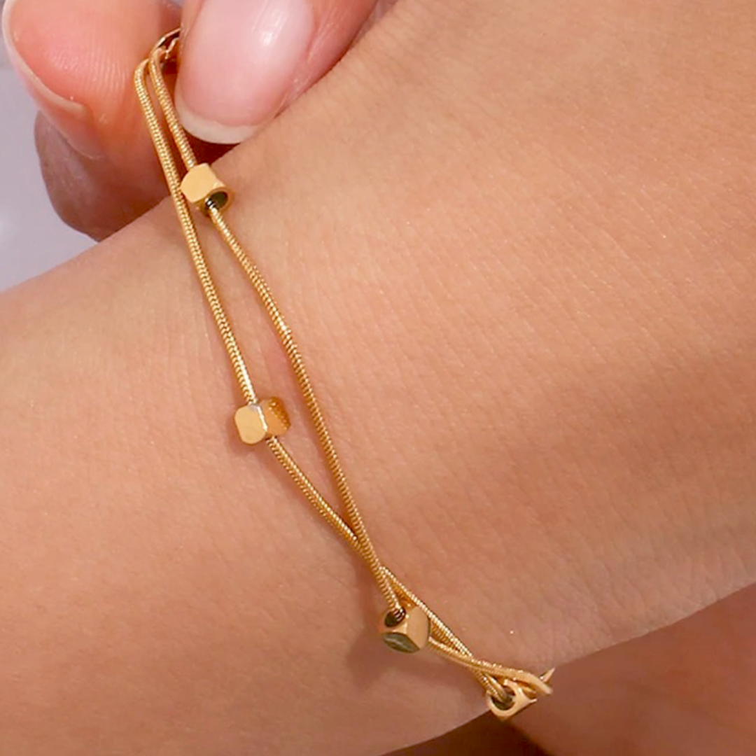 The Golden Fine Cube Bracelet Ladies