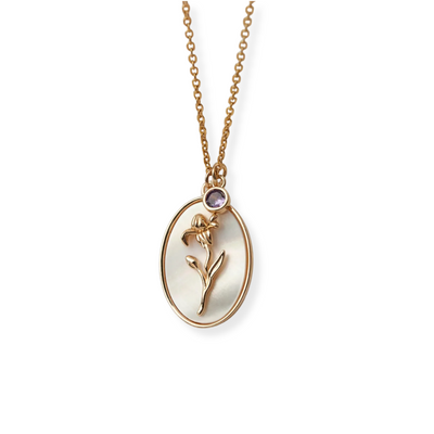 Vintage Birth Flower Necklace