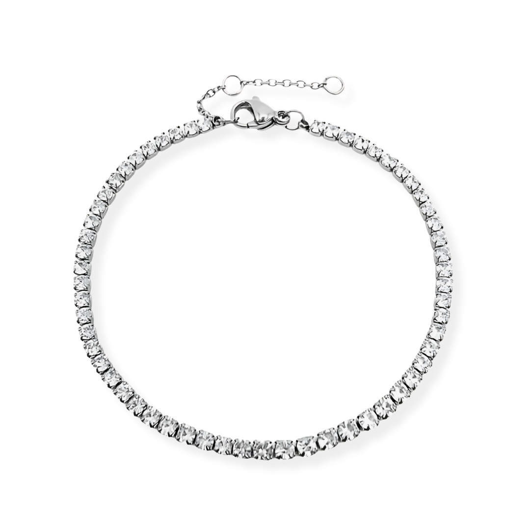 Adjustable Silver Zirconia Tennis Bracelet Women