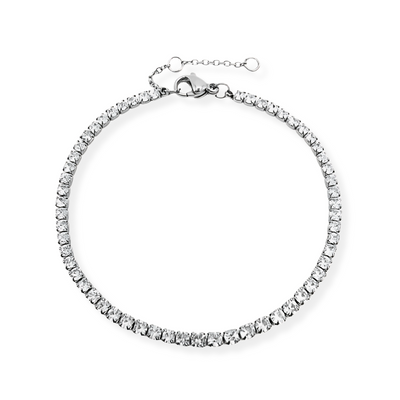 Adjustable Silver Zirconia Tennis Bracelet Women