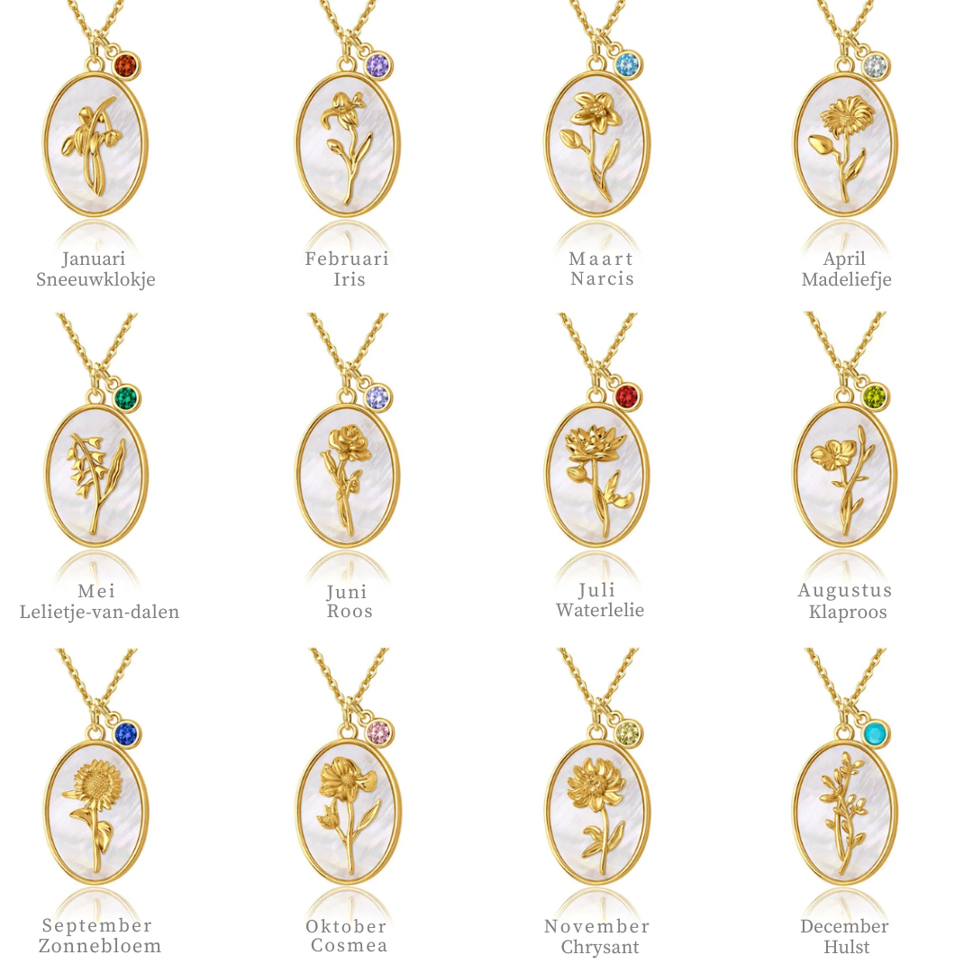 Vintage Birth Flower Necklace