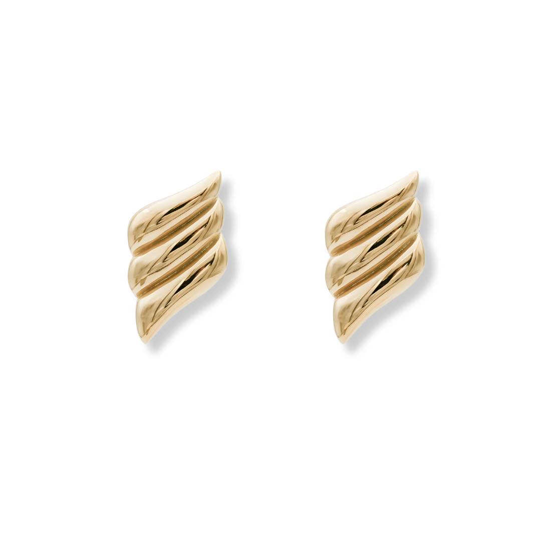 Luxury Gold-Silver Button Earrings Ladies