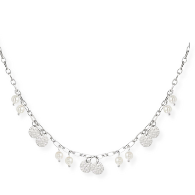 Pearls Coin Necklace Ladies