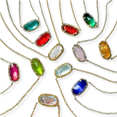 Gold-colored Zodiac Sign Birthstone Necklace Women