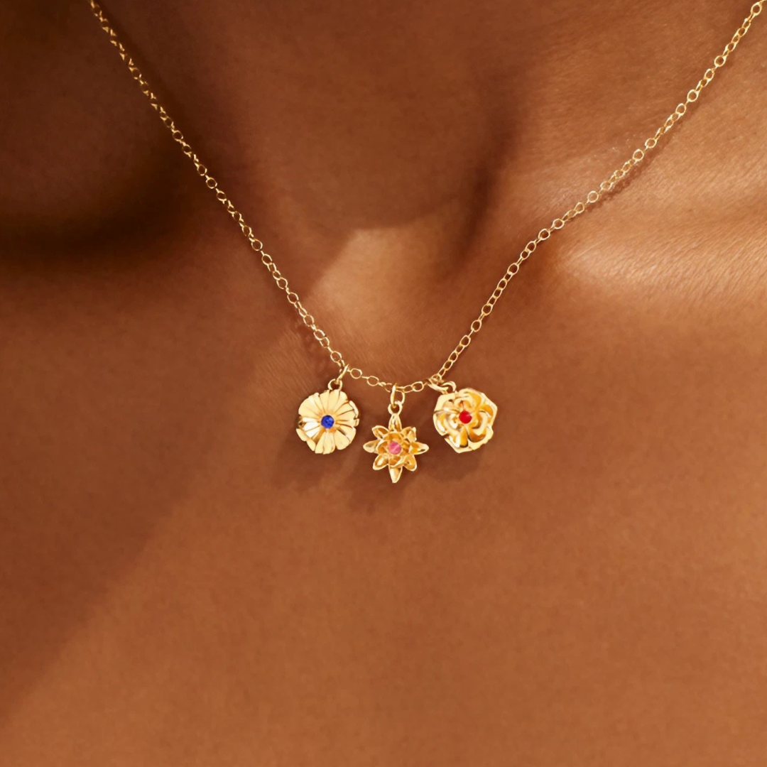 Personalized Birth Flower Necklace
