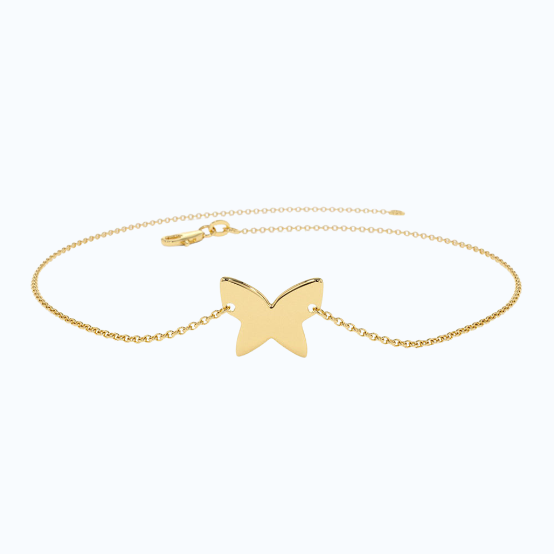 14K Gold Trendy Gold Butterfly Bracelet