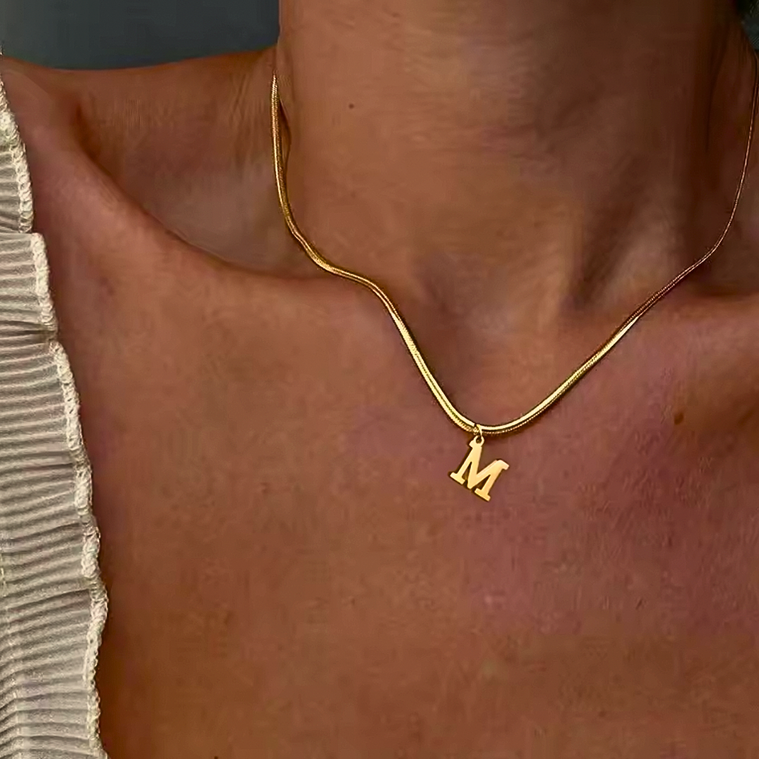 Initials Pendant Necklace Women