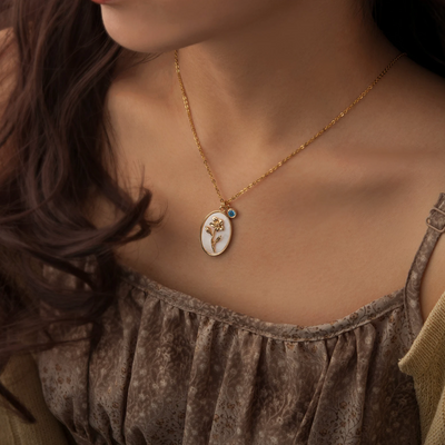 Vintage Birth Flower Necklace