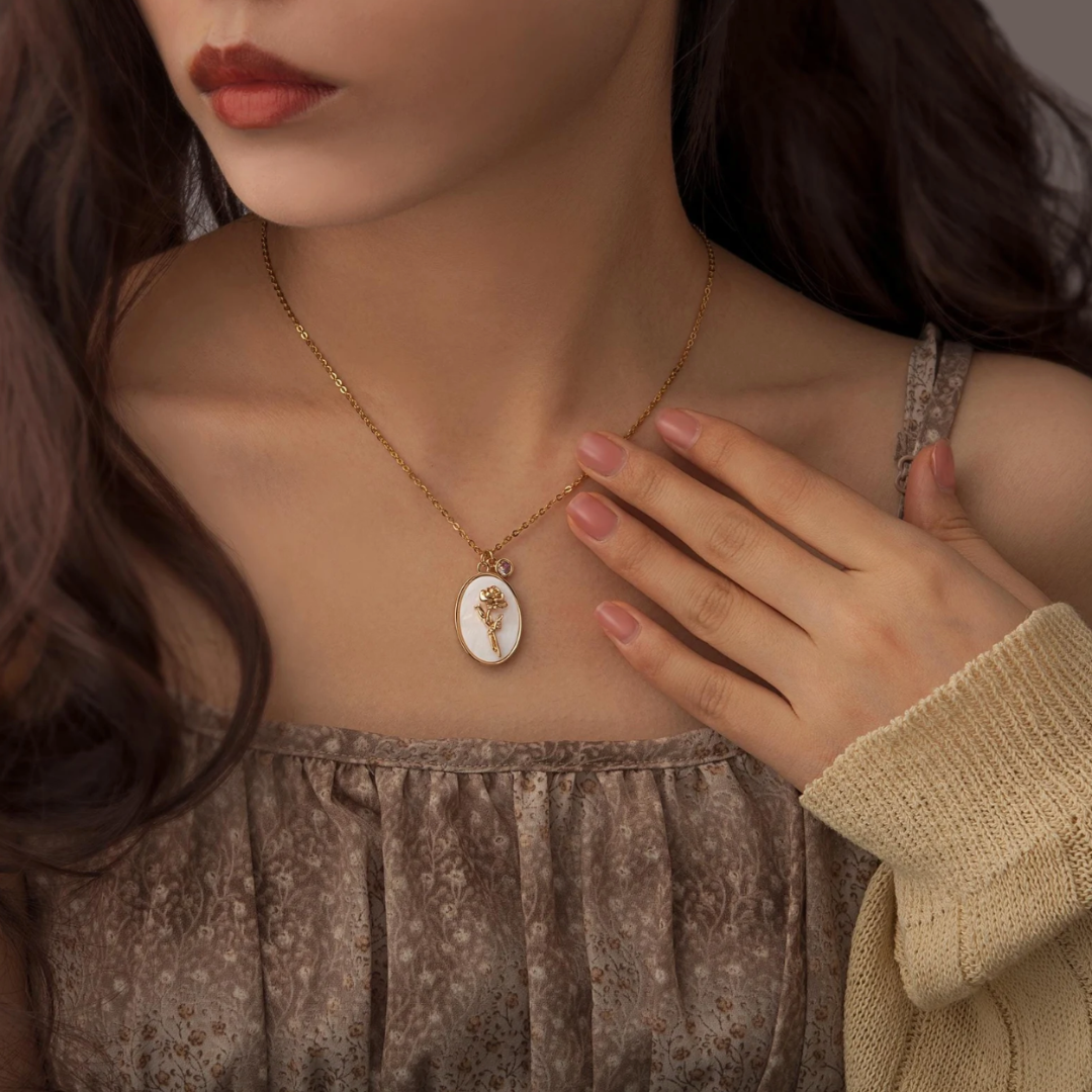 Vintage Birth Flower Necklace