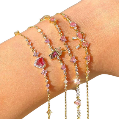 Charming roze crystal bracelet