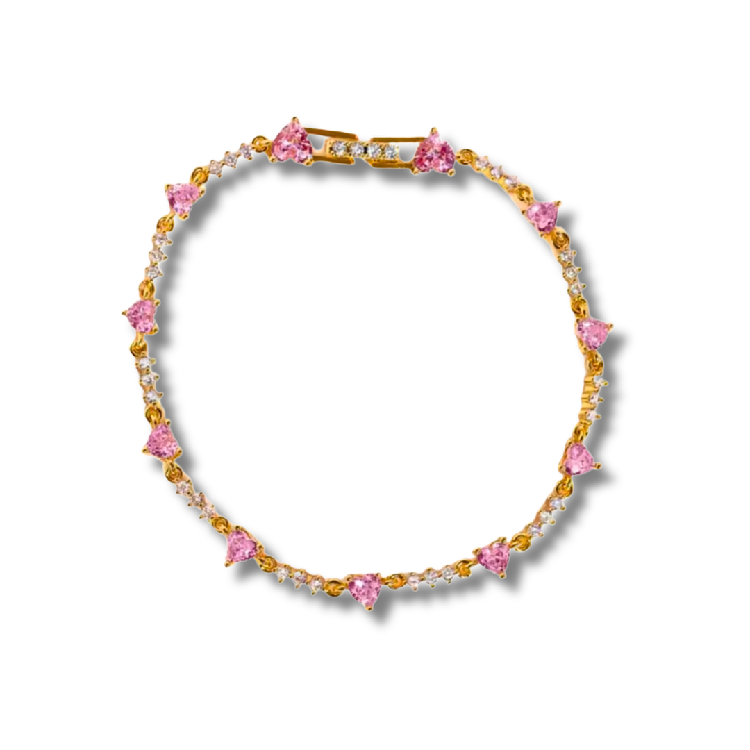 Charming roze crystal bracelet