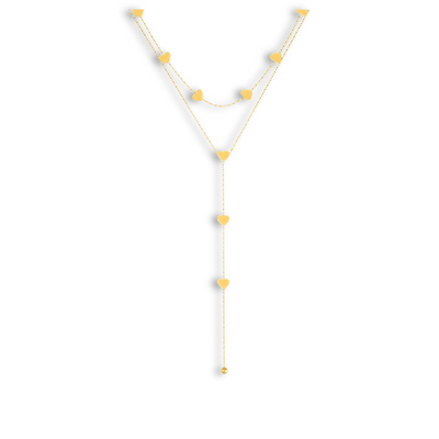 Gold Lariat Heart Necklace for Women