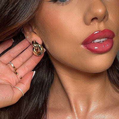 Gold-Silver Statement Link Earrings Ladies