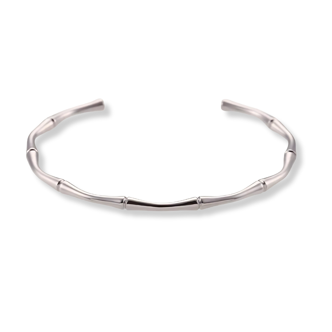 Silver Bamboo Cuff Bracelet Ladies