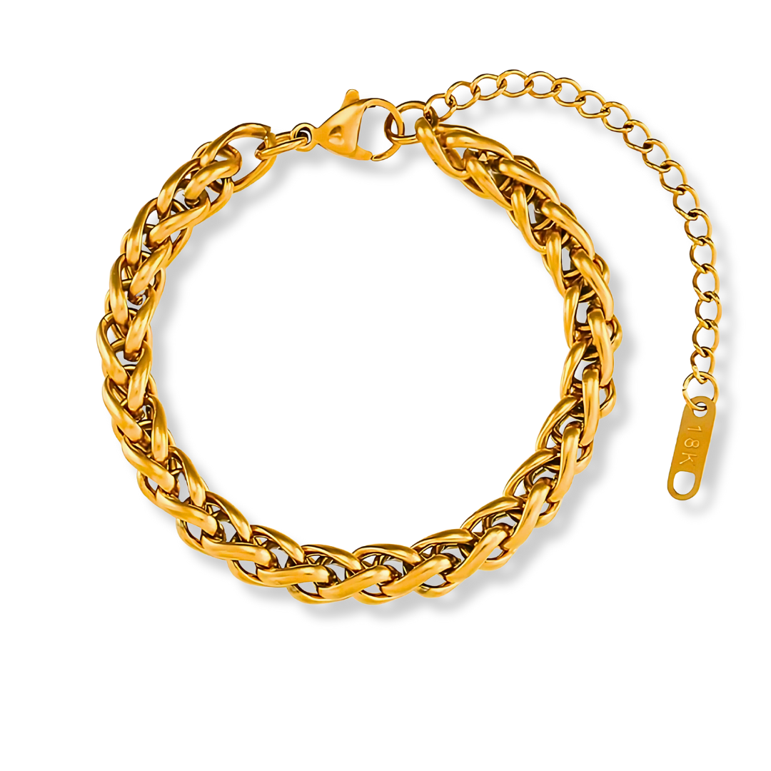 Ladies Braided Bracelet in Gold