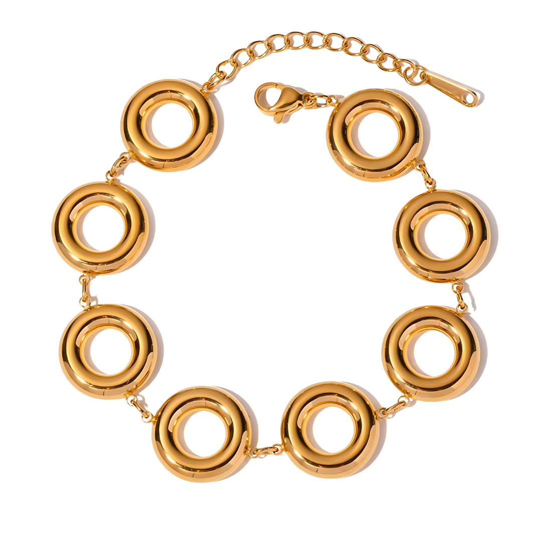 Gold Statement Circle Bracelet Women