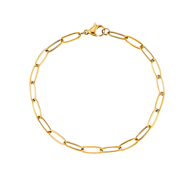 Modern Gold Oval Link Bracelet Ladies