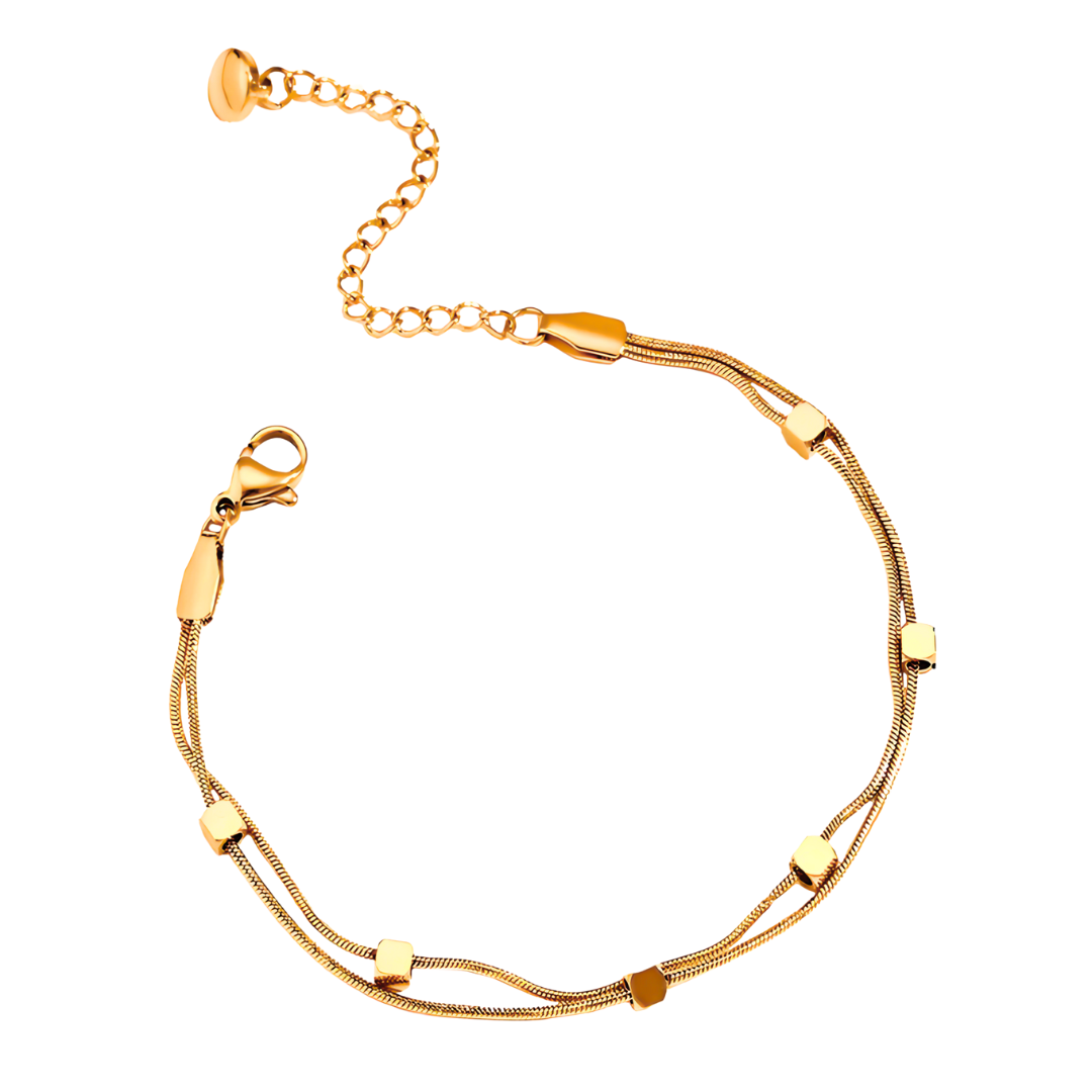 The Golden Fine Cube Bracelet Ladies