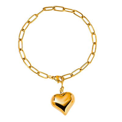 Luxury Gold Heart Link Bracelet Women
