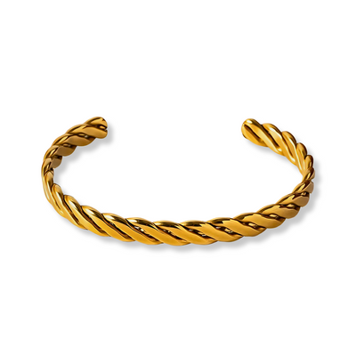 Chic Twisted Gold Cuff Ladies