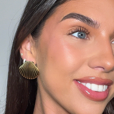 Luxury Gold Shell Earrings Ladies