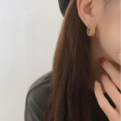Luxury Twisted Gold Hoops Ladies