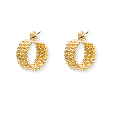 Luxury Twisted Gold Hoops Ladies