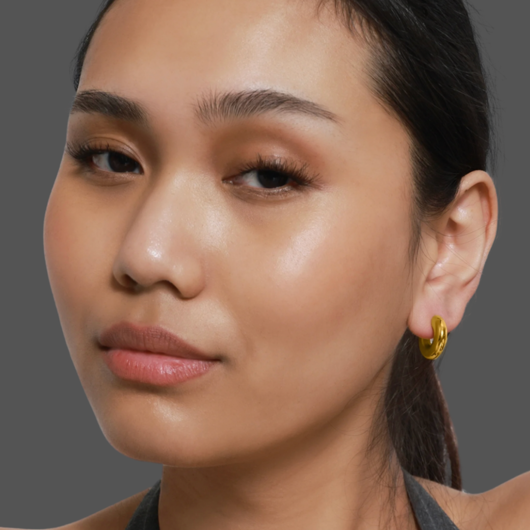 Gold Chunky Hoop Earrings Ladies