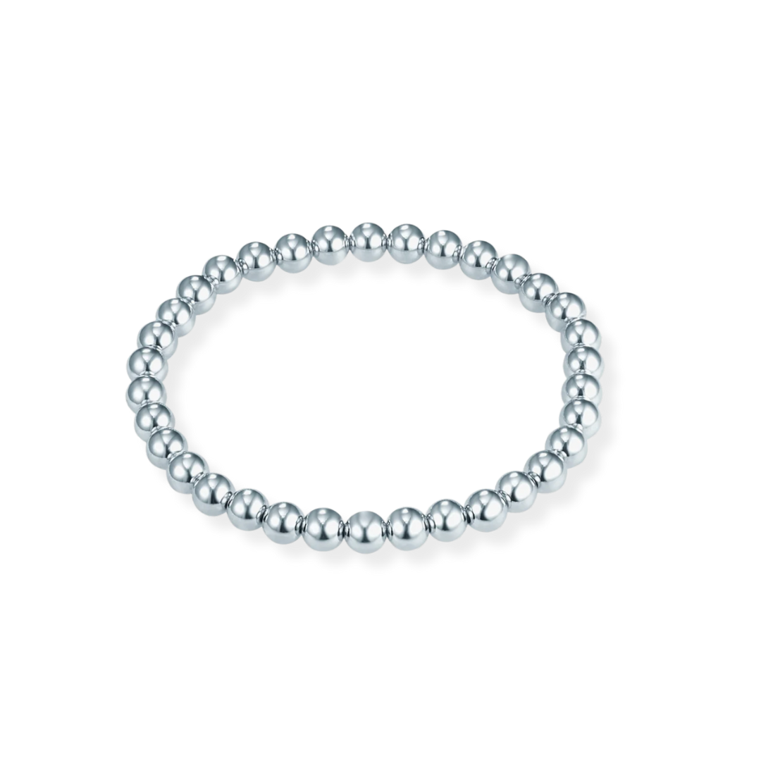 Silver Stretch Beaded Bracelet Ladies