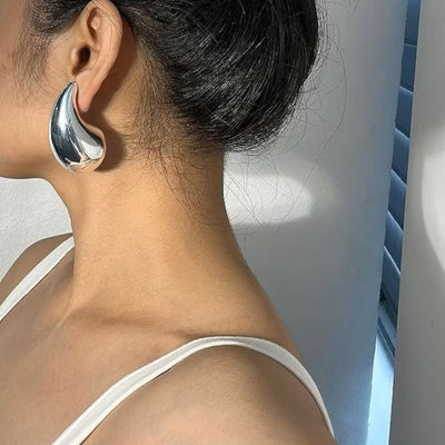 Gold-Silver Statement Drop Earrings Ladies